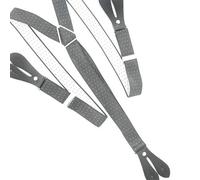Neel Blue 25mm Men's Elastic Suspenders Y Shape, Button Hole Braces, Grey & White Dots