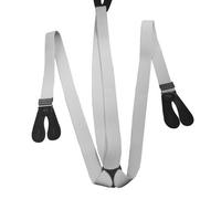 Neel Blue 25mm Men's Elastic Suspenders Y Shape, Button Hole Braces, White