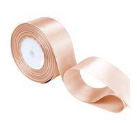 Neel Blue 25mm Peach Double Sided Satin Polyester Ribbon Roll, 25 Metres