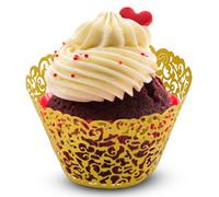 Neel Blue 25Pcs Gold Paper Cupcake & Muffin Wrapper For Birthdays, Weddings, Special Events