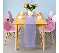 Neel Blue 29Cm X 275Cm Plain Hessian Table Runner, Lilac