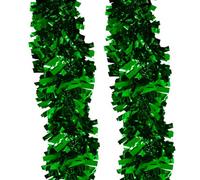 Neel Blue 2M X 9Cm Soft & Bright Christmas Tinsel Garland For Xmas Tree & Home Decorations, Emerald Green