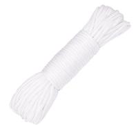 Neel Blue 2mm Wide Nylon Braided Cord Rattail Cord, White - 10 Metres