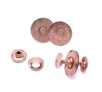 Neel Blue 2Pcs Magnetic Clasp Snap Button Double Rivet Closures For Clothing, Purses, Jacket, Rose Gold, 18mm