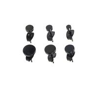 Neel Blue 3-8 mm Black Metal Stud Earrings Set - 6 Sizes (12 Studs Per Pack) Neel Blue Black One Size