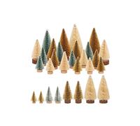 Neel Blue 3 Designs Miniature Christmas Trees Set - Pack of 24 Neel Blue Multicolor