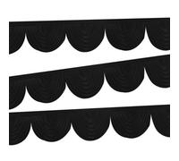Neel Blue 3 Metres Swag Curtain Ice Silk Detachable Backdrop Swag, Black