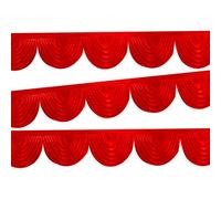 Neel Blue 3 Metres Swag Curtain Ice Silk Detachable Backdrop Swag, Red