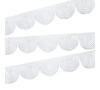 Neel Blue 3 Metres Swag Curtain Ice Silk Detachable Backdrop Swag, White