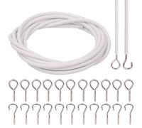 Neel Blue 3 Metres White Curtain Wire & Hooks