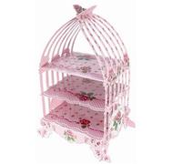 Neel Blue 3-Tier Cupcake Stand Birdcage Theme, Pink