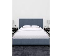 Neel Blue 300TC Cotton Fitted Sheet, White Satin Stripe, Super King, 180x200x30cm | Size: Super King Neel Blue White Super King