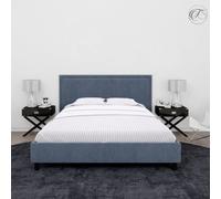 Neel Blue 300Tc White Fitted Sheet Satin Stripe, King Size, 150Cmx200Cmx30Cm