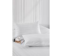 Neel Blue 300TC White Satin Stripe Pillow Cases with Zip Closure, 50cm x 75cm, Pack of 2 | Size: 50 cm x 75 cm Neel Blue White 50 cm x 75 cm