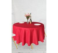 Neel Blue 304cm Round Polyester Tablecloth, Premium Circular Linen Table Cover in Red Neel Blue Red