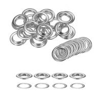 Neel Blue 30mm Brass Eyelets With Washers, Rust-Proof Grommets, Silver - 10Pcs
