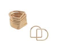 Neel Blue 30mm Welded Metal D Ring Buckle For Purse, Pet Collars, Webbing Strap, Gold - 10Pcs