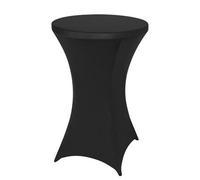 Neel Blue 32"x43" Spandex Cocktail Tablecloth, Fitted Stretch Table Cover, Black - 3Pcs