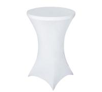 Neel Blue 32"x43" Spandex Cocktail Tablecloth, Round Fitted Stretch Table Cover, White