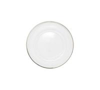 Neel Blue 33cm Charger Plates Clear Glass with Trim with Diamante & Pearl Flower Design in Silver Neel Blue Silver