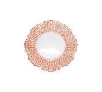 Neel Blue 33cm Charger Plates Crackled Glass Plates for Dinner Table Decoration in Rose Gold Neel Blue Rose Gold