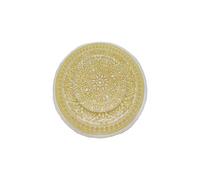 Neel Blue 33cm Charger Plates Mandala Flower Design Glass Plates for Dinner Table Decoration in Metallic Gold Neel Blue Metallic Gold