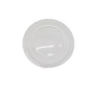 Neel Blue 33cm Charger Plates with Beaded Design Glass Plates for Dinner Table Decoration in Clear Neel Blue Clear