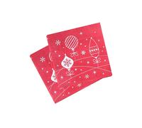 Neel Blue 33cm Red & White Blauble Xmas Design Paper Napkins - 20pcs Neel Blue Red