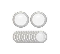 Neel Blue 33cm Set of 12 Charger Plates Trim Glass Plates for Dinner Table Decoration in Silver Neel Blue Silver