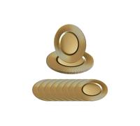 Neel Blue 33cm Set of 12 Charger Plates with Ribbed Edge for Dinner Table Decoration in Metallic Gold Neel Blue Metallic Gold
