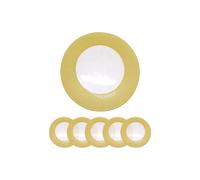 Neel Blue 33cm Set of 6 Charger Plates Checkered Design Glass Plates for Dinner Table Decoration in Metallic Gold Neel Blue Metallic Gold