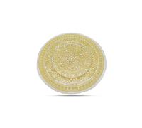 Neel Blue 33cm Set of 6 Charger Plates Mandala Flower Design Glass Plates for Dinner Table Decoration in Metallic Gold Neel Blue Metallic Gold