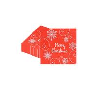 Neel Blue 33cm White Snowflakes Christmas Design Red Paper Napkins - 20pcs Neel Blue Red
