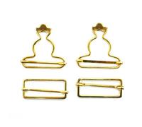 Neel Blue 35mm Dungarre Buckle With Slider Buckle, Metal Bib Overalls Brace Buckles, Gold - 2 Sets