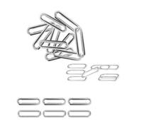 Neel Blue 35mm Oval Shape Brass Eyelets With Washers, Silver, 50Pcs