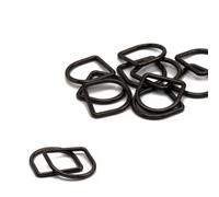 Neel Blue 35mm Welded Metal D Ring Buckle For Purse, Pet Collars, Webbing Strap, Black - 10Pcs