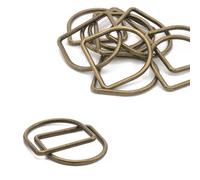 Neel Blue 35mm Welded Metal D Ring Buckle For Purse, Pet Collars, Webbing Strap, Bronze - 10Pcs