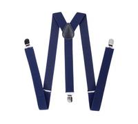 Neel Blue 35mm Y Shape Clip On Braces Suspender, Navy
