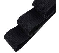 Neel Blue 38mm Flat Elastic Band Stretchable Elastic Cord Stretch Strap, Black - 1 Metre