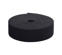 Neel Blue 38mm Flat Elastic Band Stretchable Elastic Cord Stretch Strap, Black - 25 Metres