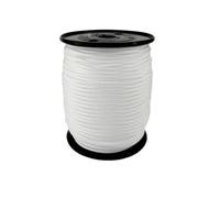 Neel Blue 3mm Wide Nylon Braided Cord Rattail Cord, White - 25 Metres