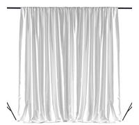 Neel Blue 3X3 Metres Blackout Backdrop 190Gsm Shiny Fabric Decorative Curtain Backdrop, White