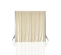 Neel Blue 3x3 Metres Curtain Backdrop, Polyester Fabric Drapes in Ivory | Size: 300 cm Neel Blue Ivory 300 cm