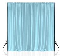 Neel Blue 3X3 Metres Spandex Backdrop Curtain Wrinkle-Free Polyester Fabric Panel, Baby Blue