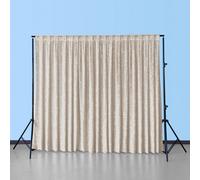 Neel Blue 3X3M Crushed Velvet Backdrop, Photography Background Blackout Curtain - Beige