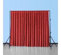 Neel Blue 3X3M Crushed Velvet Backdrop, Photography Background Blackout Curtain - Red