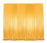 Neel Blue 3X6 M Ice Silk Backdrop Curtain Photography Scenery For Christmas Events Decor, Gold