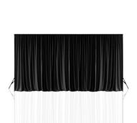 Neel Blue 3X6 Metres Blackout Backdrop 190Gsm Shiny Fabric Decorative Curtain Backdrop, Black