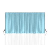 Neel Blue 3X6 Metres Spandex Backdrop Curtain Wrinkle-Free Polyester Fabric Panel, Baby Blue