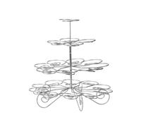 Neel Blue 4 Tier Cupcake Stand with 41 Mini Cake Food Display Set for Themed Birthday Party in Silver Neel Blue Silver